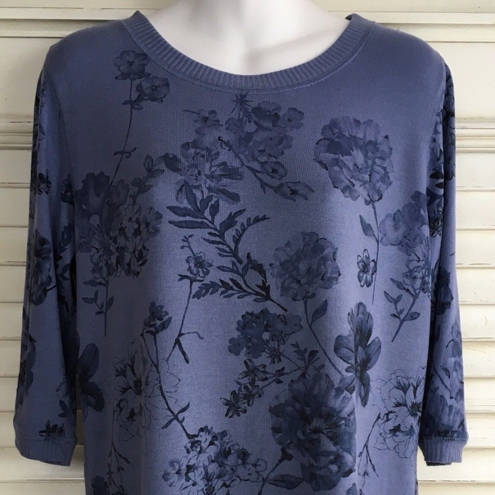 Sonoma Petite Knit Top Rayon Blend 3/4 Sleeve PM